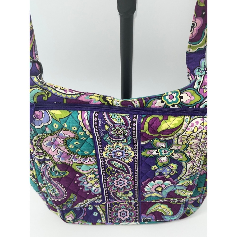 Vera‎ Bradley Crossbody Bag Quilted Purple Paisley Floral Everyday Purse - Picture 6 of 11